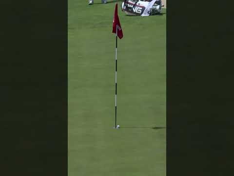 Fitzy gets the assist from the flagstick! ๐