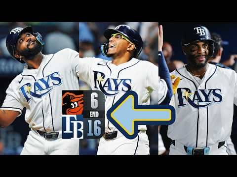 Yandy Díaz and Junior Caminero EACH drive in 4 runs in the Rays' 16-run parade at The Trop 😳