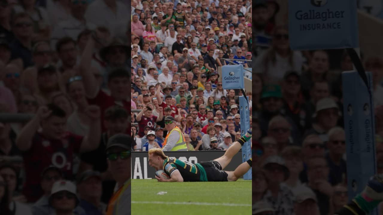 George Hendy sealing the PREM Rugby title for Northampton Saints! π₯ | @PREM-Rugby | #PREMRugby