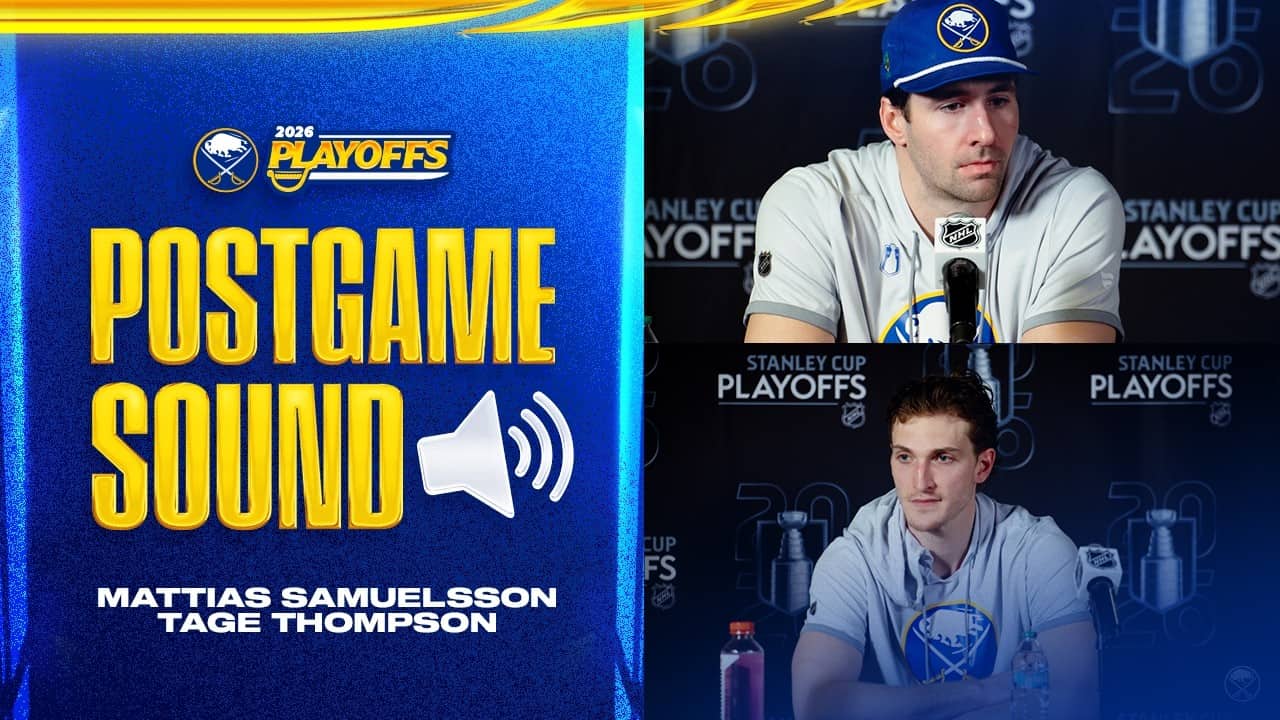 Tage Thompson & Mattias Samuelsson After 4-3 Game 1 Win Over Boston Bruins | Buffalo Sabres