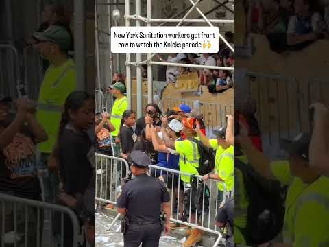 New York sanitation workers got front row at the New York Knicks parade