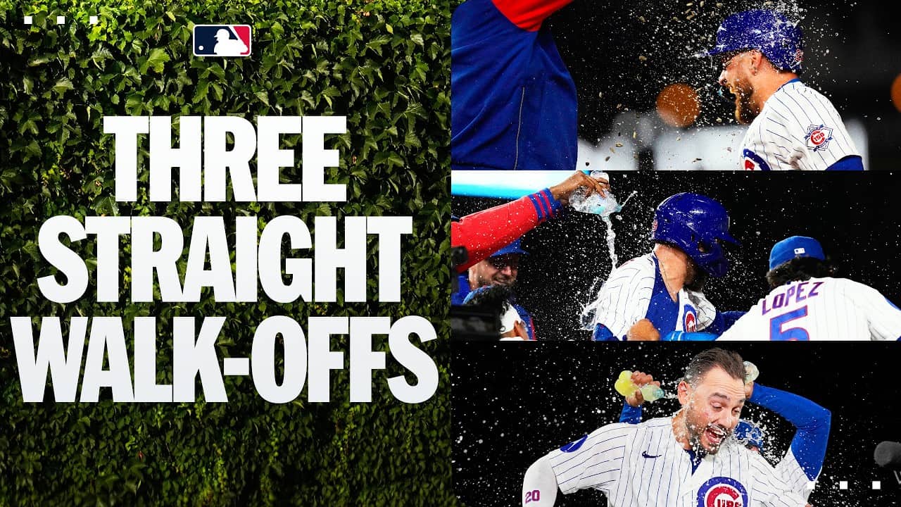 The Chicago Cubs have walked it off in THREE STRAIGHT GAMES! ๐ค (Now winners of 8 in a row! ๐ป)