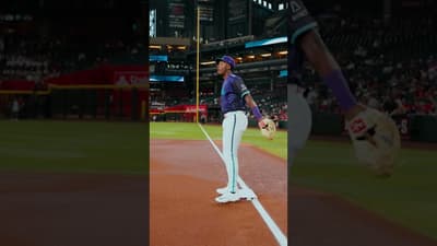 Taking the field with LuJames Groover #mlbdebut #baseball
