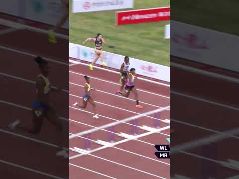 Masai Russell tears up the field with 12.25 in the 100m hurdles #DiamondLeague