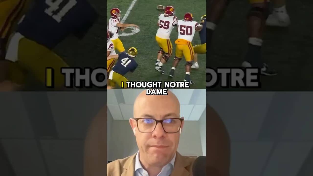 Notre Dame runs all over USC in 34-24 win. #notredame #collegefootball #marcusfreeman