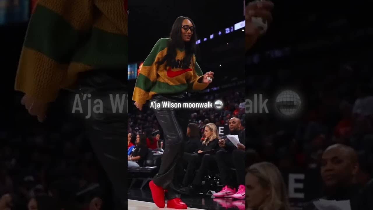 A'ja Wilson's moonwalk 🪩 (via @lvaces/TT)