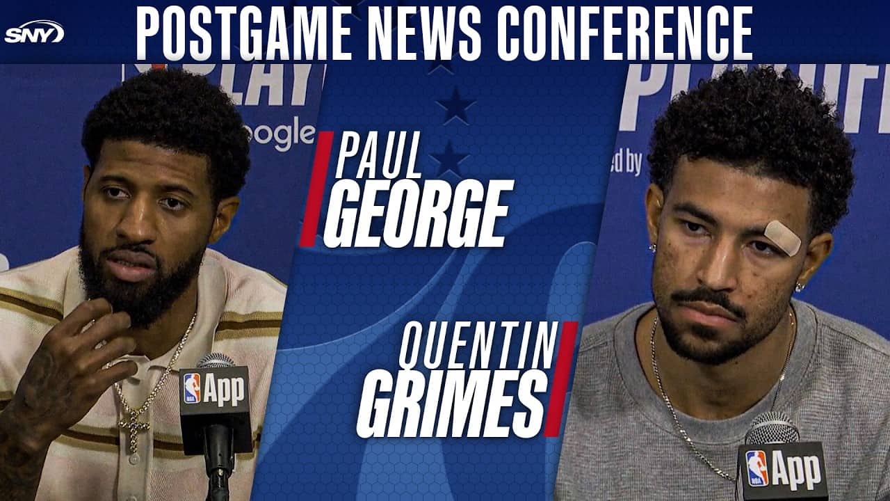 Paul George, Quentin Grimes, and Kelly Oubre Jr. discuss 76ers being swept by Knicks