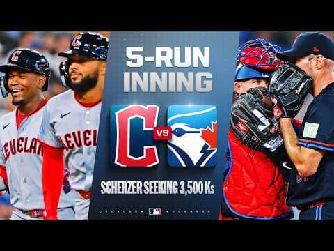 FULL INNING: Guardians score 5 runs with Max Scherzer 1 strikeout away from 3,500 | MLB Highlights