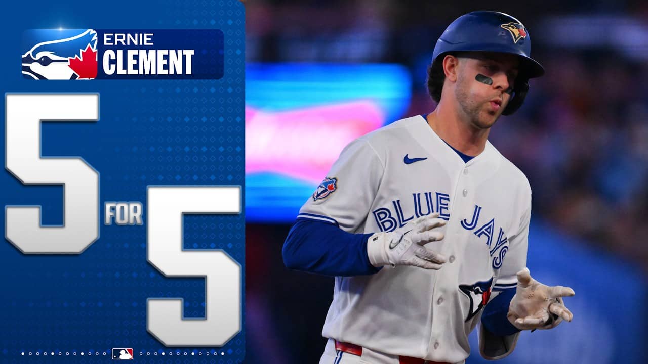 5 HITS for Ernie Clement! (8 TB including HR for Blue Jays) | MLB Highlights