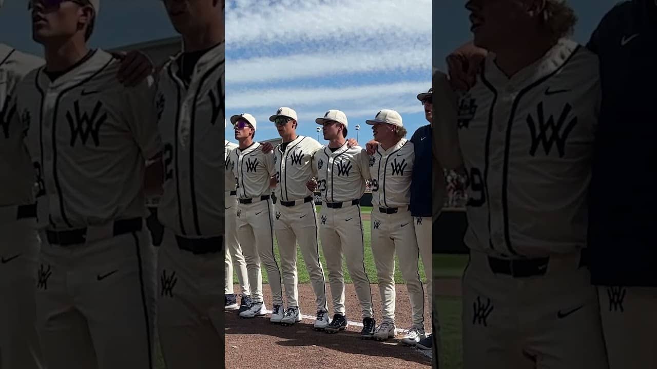 West Virginia baseball sings "Country Roads" after its first-ever MCWS win 🎤 #shorts