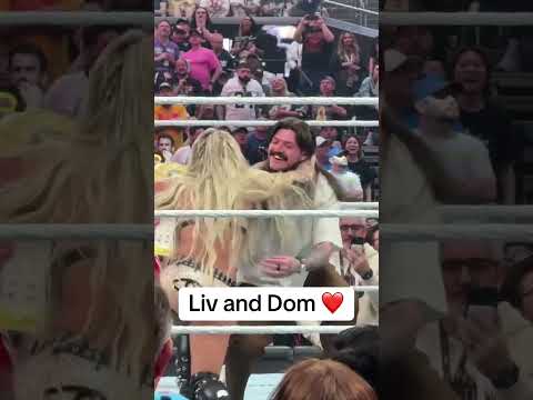 Liv Morgan celebrates with Dom š #WrestleMania