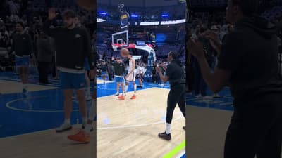 Jalen Williams warming up prior to game 5 against the Spurs #nba