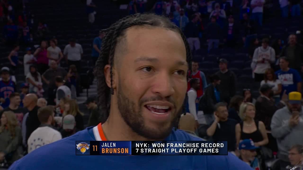 Jalen Brunson reacts to the Knicks sweeping the 76ers to advance to the ECF ๐ช | NBA on ESPN