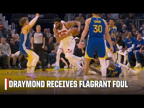 Draymond Green receives flagrant foul for tripping Karl-Anthony Towns | NBA on ESPN
