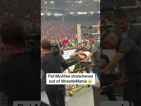 Pat left on a stretcher #WrestleMania