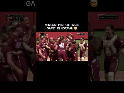 Mississippi State upsets Oklahoma to win its first-ever Super Regional win!