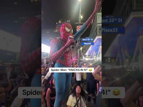 Spider-Man hyping up the Knicks š