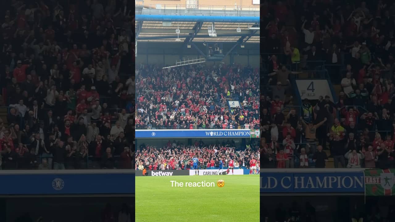 The away end LIMBS as Matz Sels denies Cole Palmer 🤯