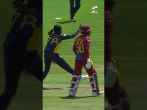 Nimasha Meepage gets the prized scalp of Deandra Dottin ☝️ #T20WorldCup