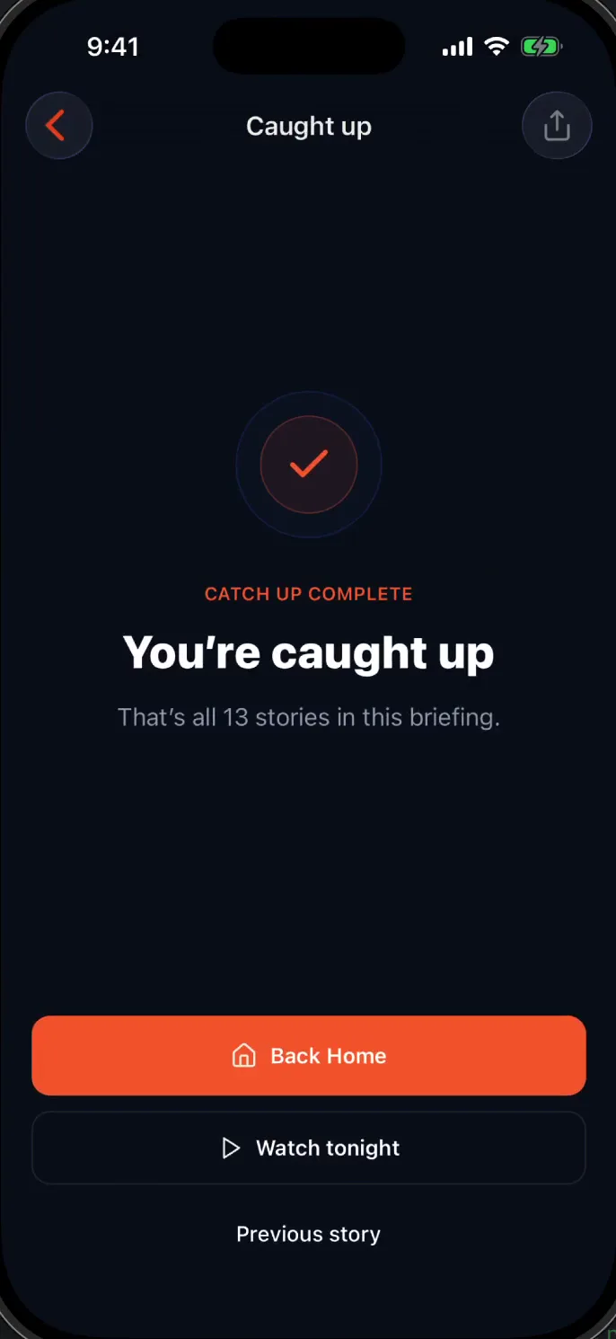 Jerry completion screen confirming that all 13 briefing stories are finished