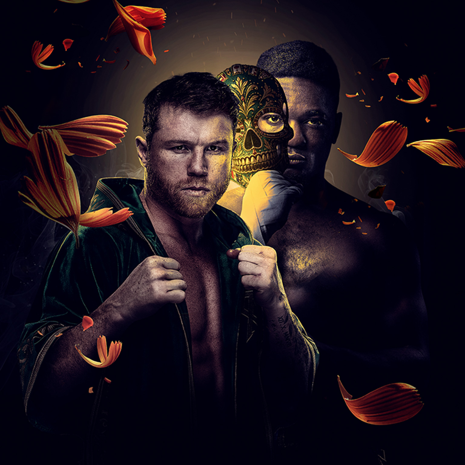 Canelo Alvarez and Christian Mbilli fight artwork from DAZN